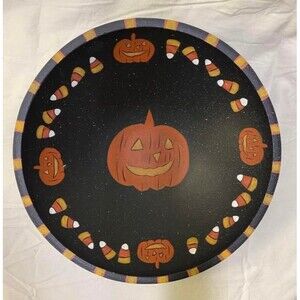 Trick or Treat Bowl Painted Halloween Decor Pumpkin Candy Corn